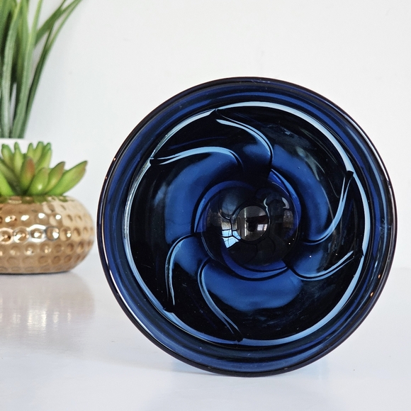 Vintage Noritake 1985 Sweet Swirl Dark Blue Midnight Water Goblet Iced Tea Glass - Picture 7 of 10